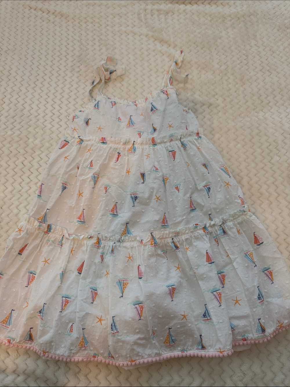 Tommy Bahama White Sundress with Colorful Sailboat Print